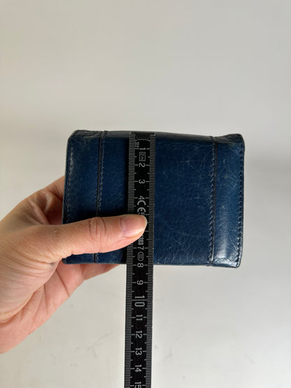 Vintage Chloe Leather Wallet Navy Gold