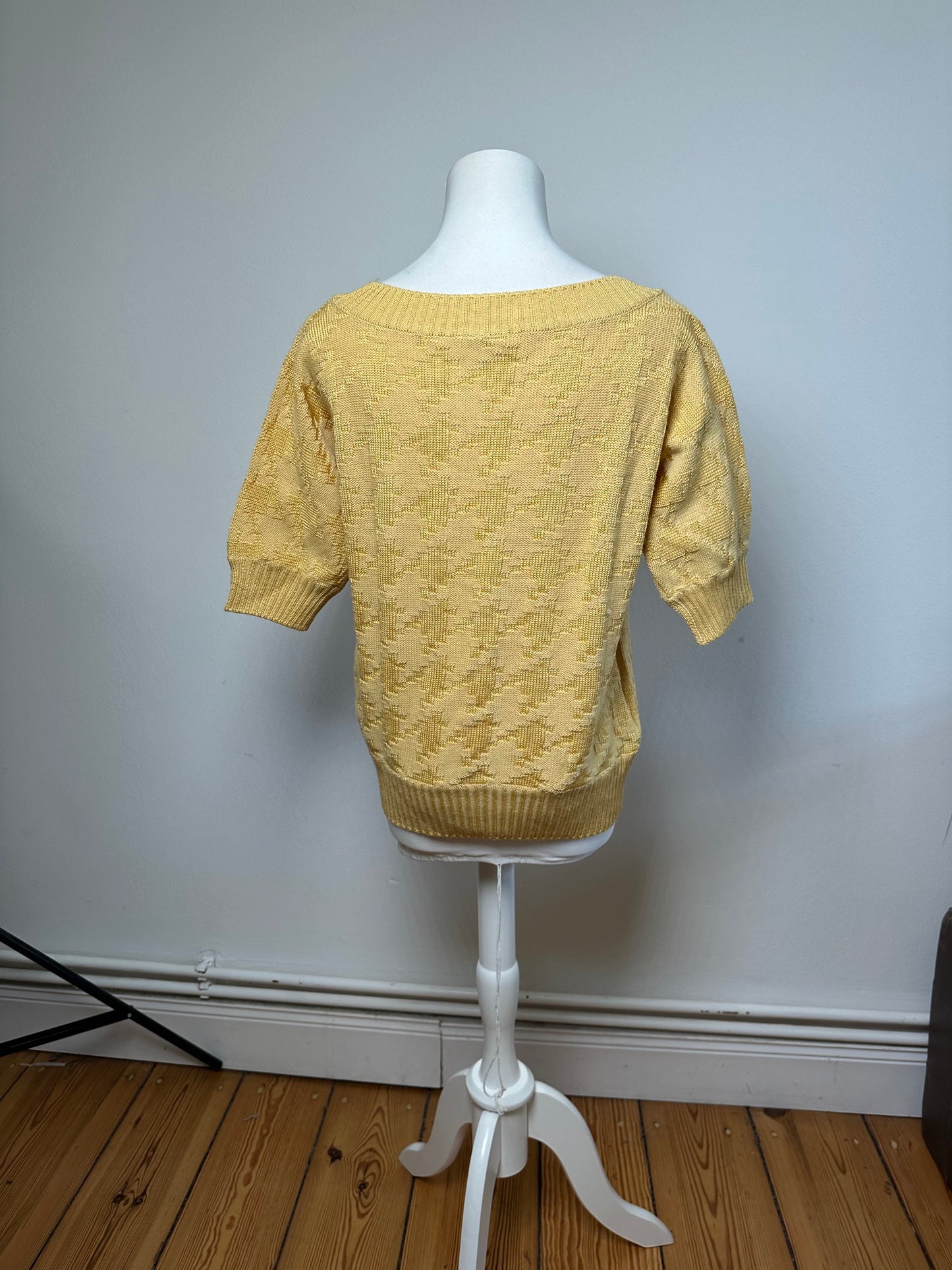 Vintage Dior Short Sleeve Wool Sweater Yellow M