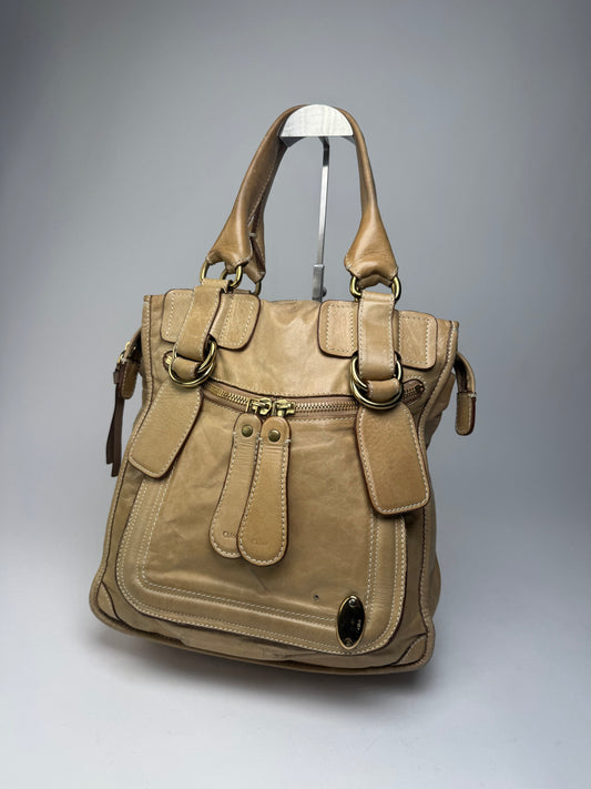 Vintage Chloe Leather Handbag Beige