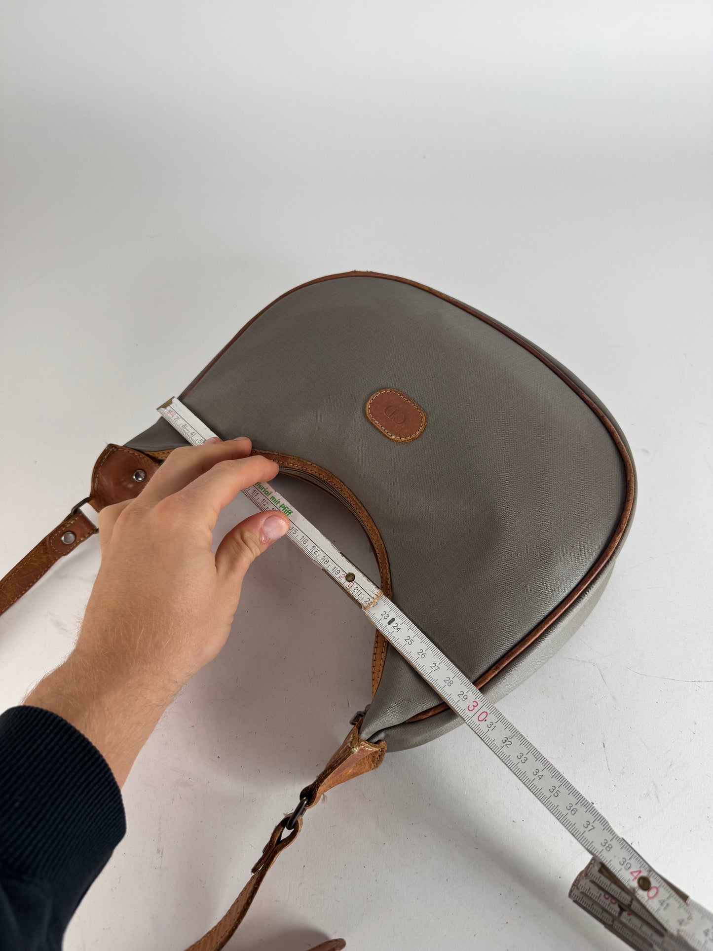 Vintage Dior 2-Way Bag Grey Brown