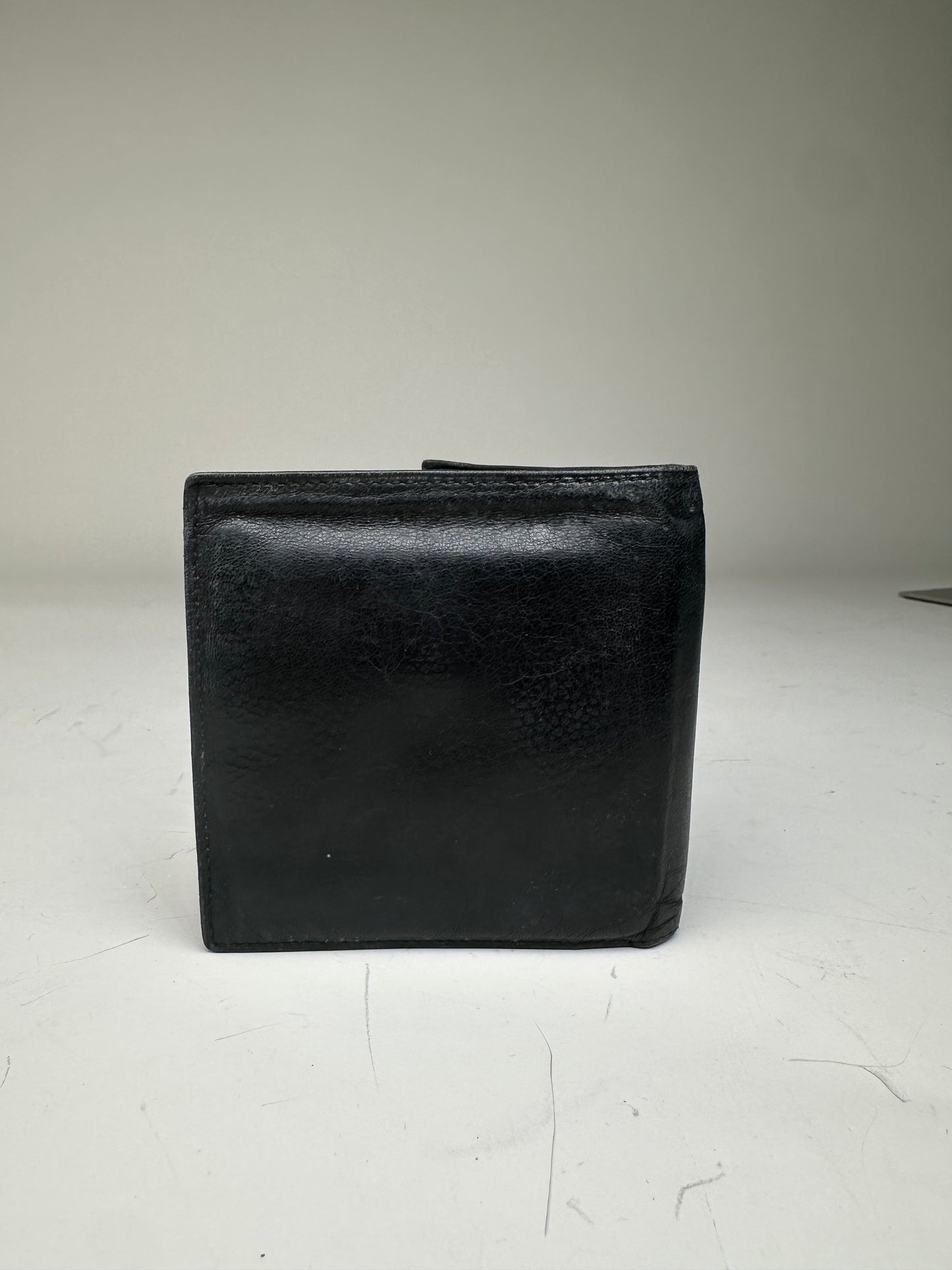 Vintage Loewe Leather Wallet Black Gold Snap Spain