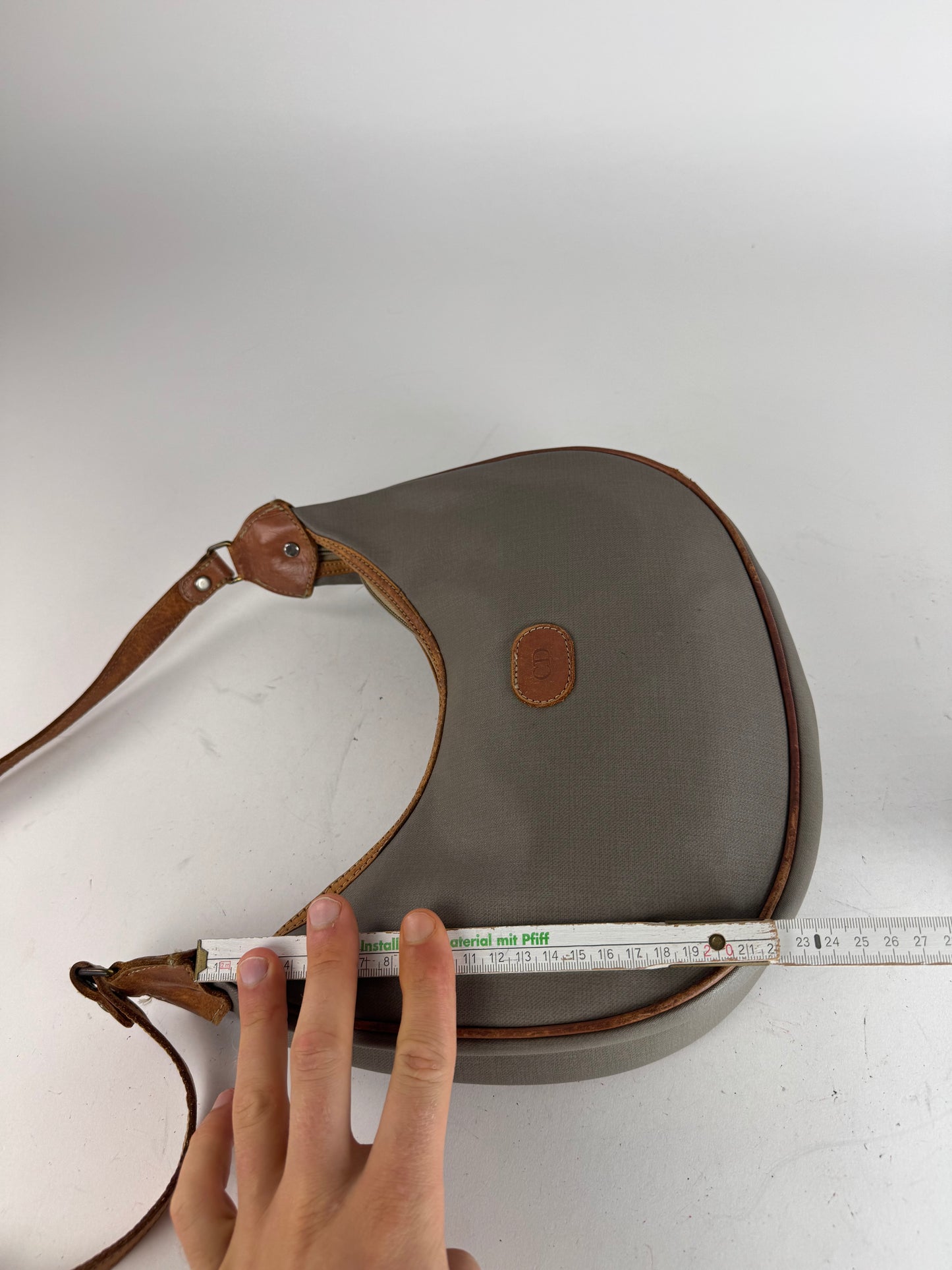 Vintage Dior 2-Way Bag Grey Brown