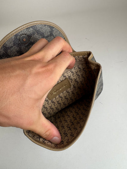 Sac vintage en cuir Yves Saint Laurent gris noir