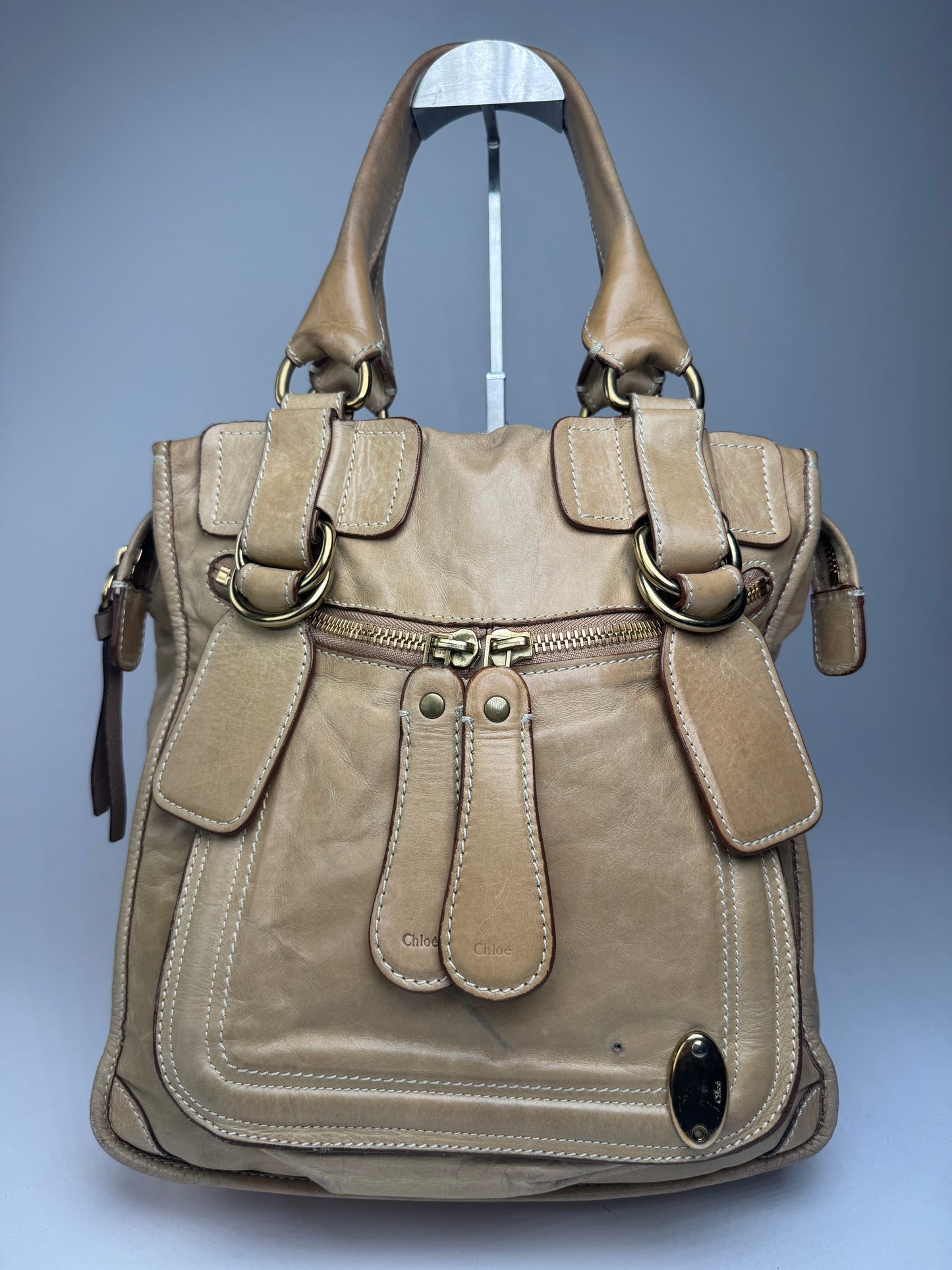 Vintage Chloe Leather Handbag Beige