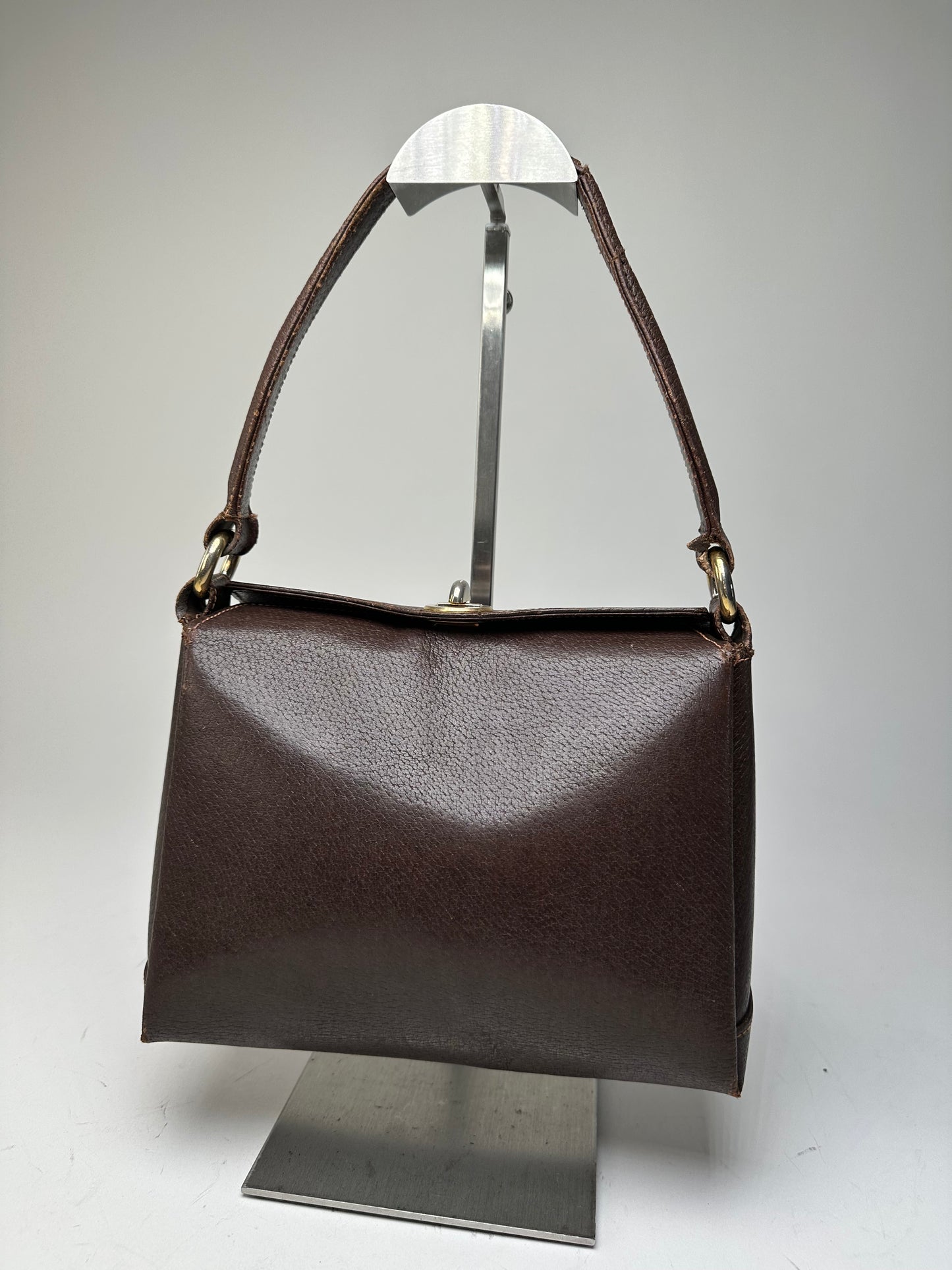 Vintage Gucci Top-Handle Bag Brown Leather