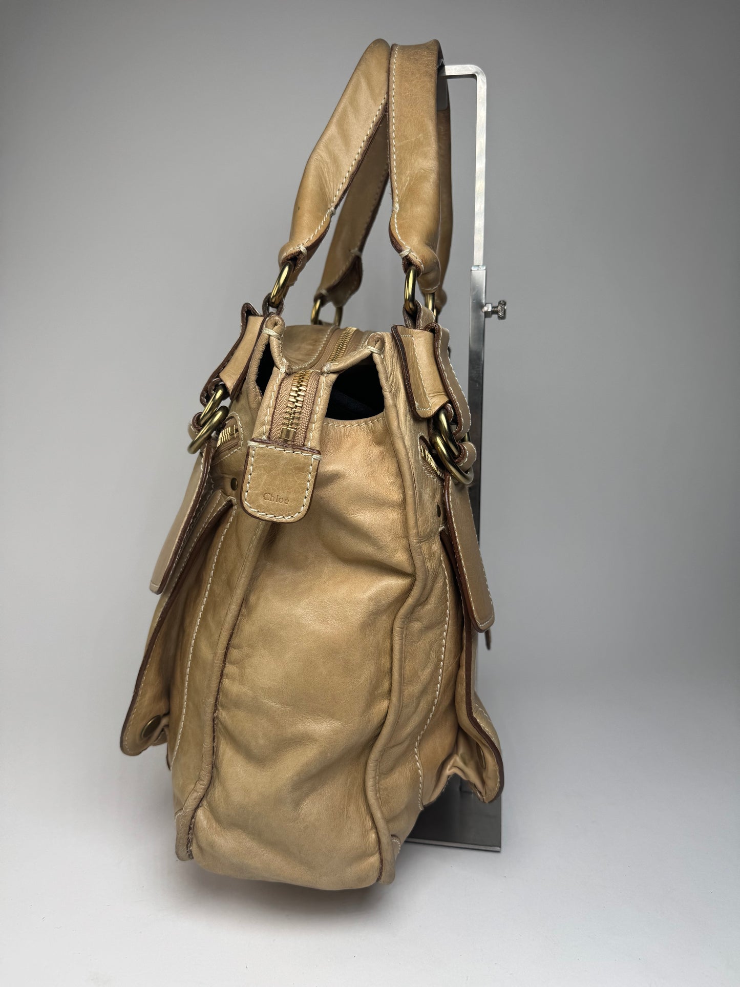 Vintage Chloe Leather Handbag Beige