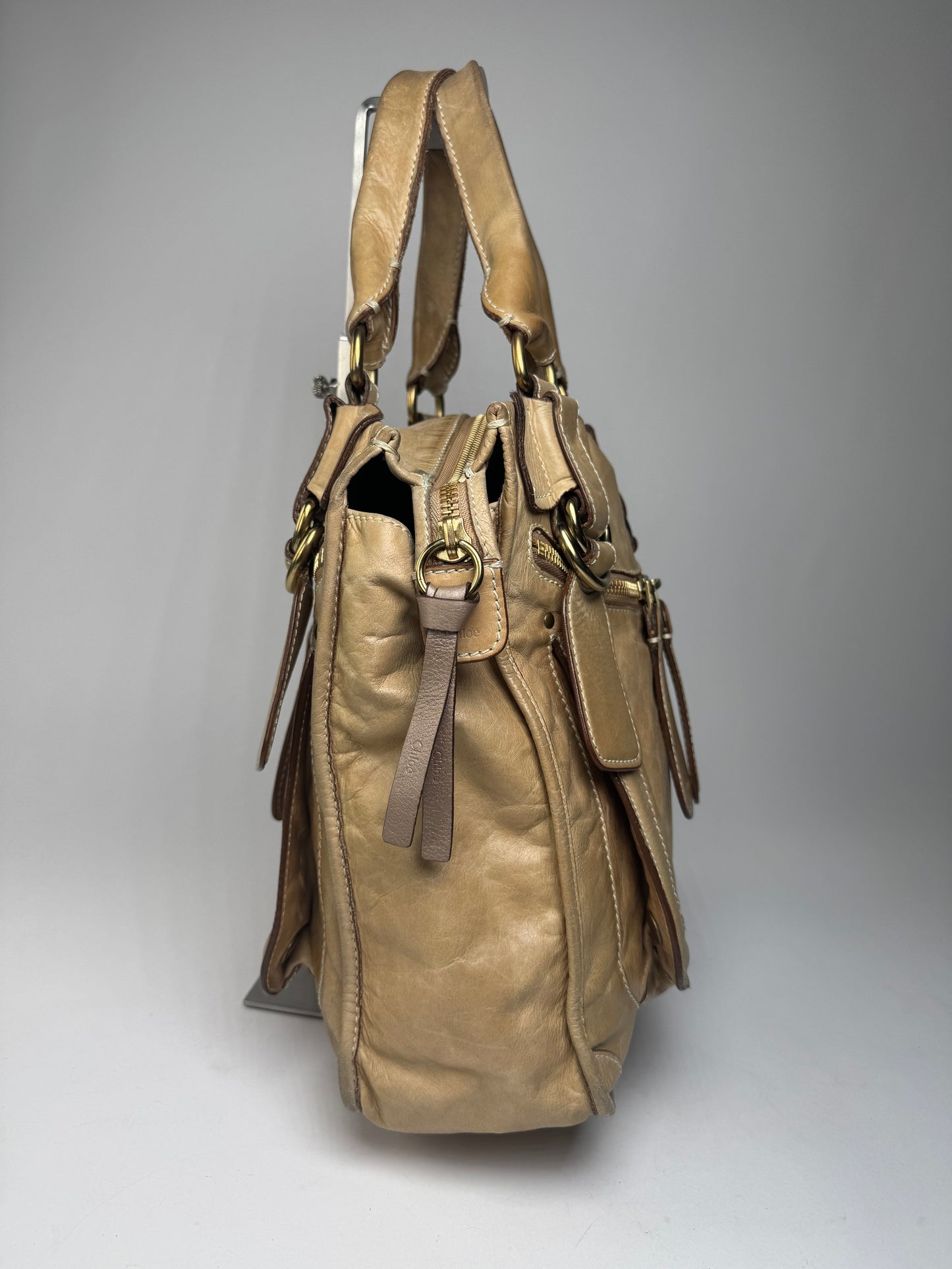 Vintage Chloe Leather Handbag Beige