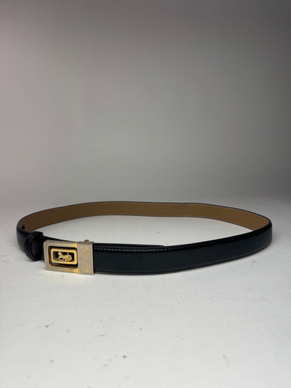 Vintage Celine Paris Leather Belt Black