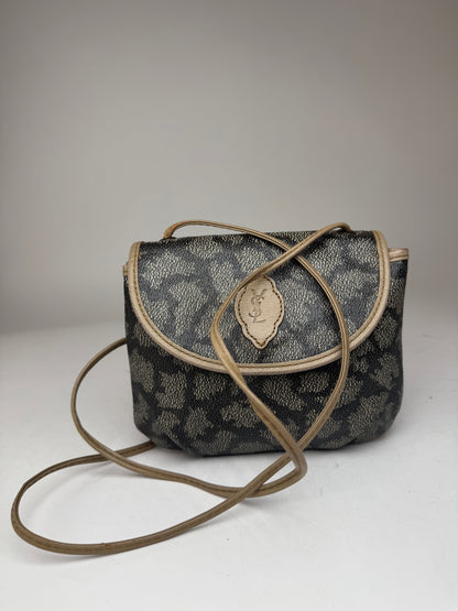 Sac vintage en cuir Yves Saint Laurent gris noir