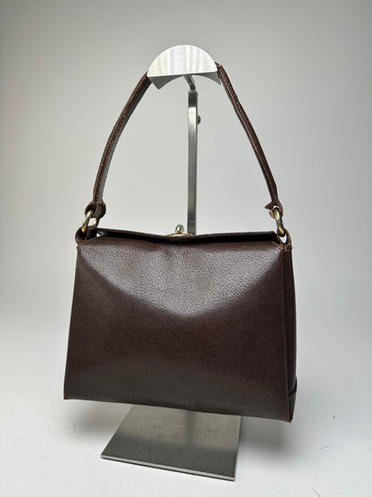 Vintage Gucci Top-Handle Bag Brown Leather