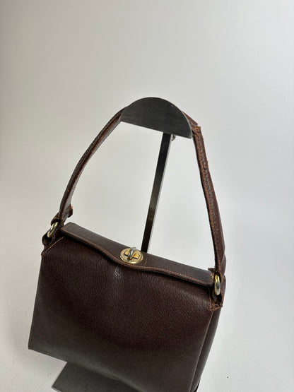 Vintage Gucci Top-Handle Bag Brown Leather