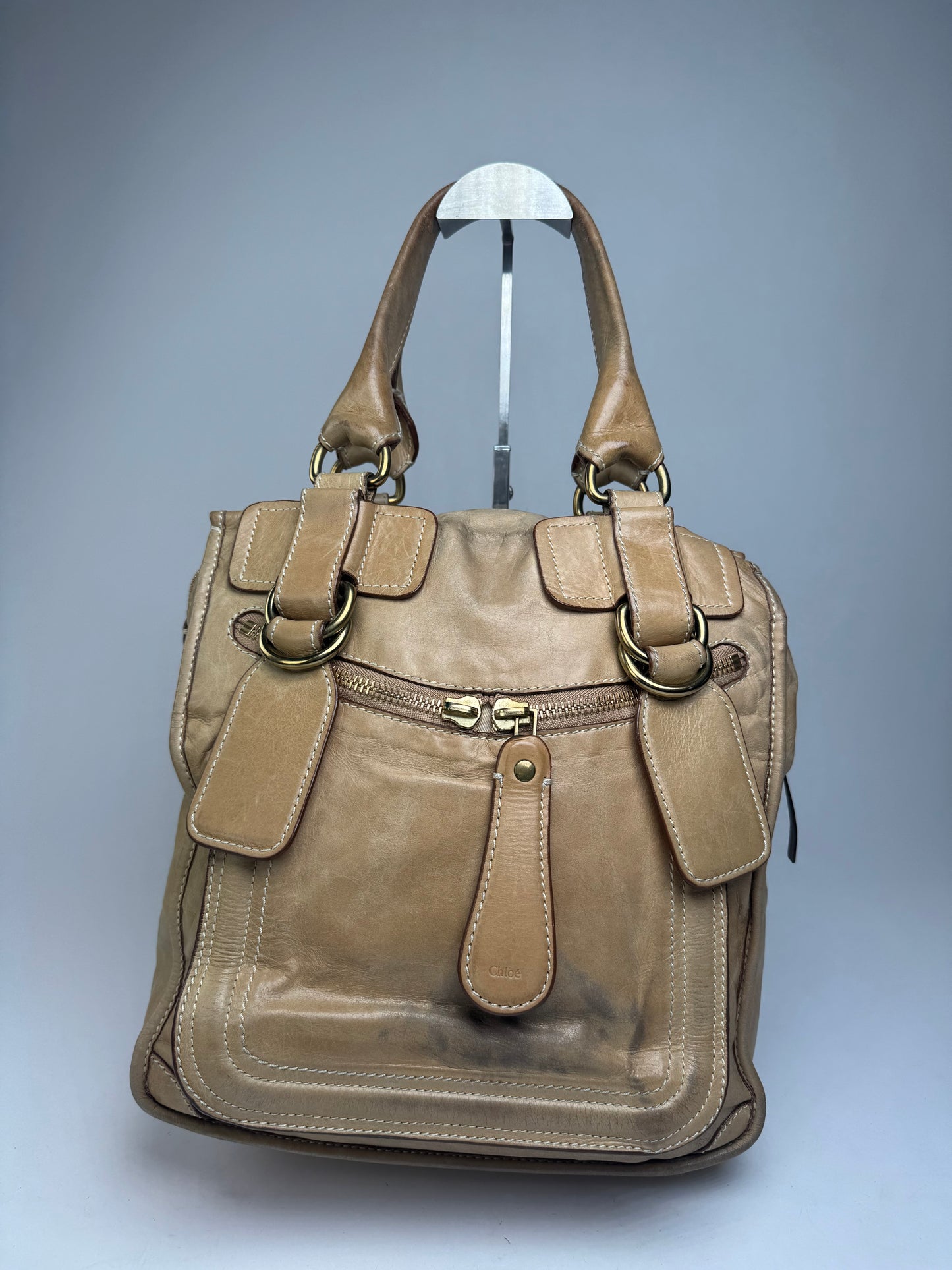 Vintage Chloe Leather Handbag Beige