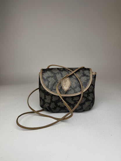 Sac vintage en cuir Yves Saint Laurent gris noir