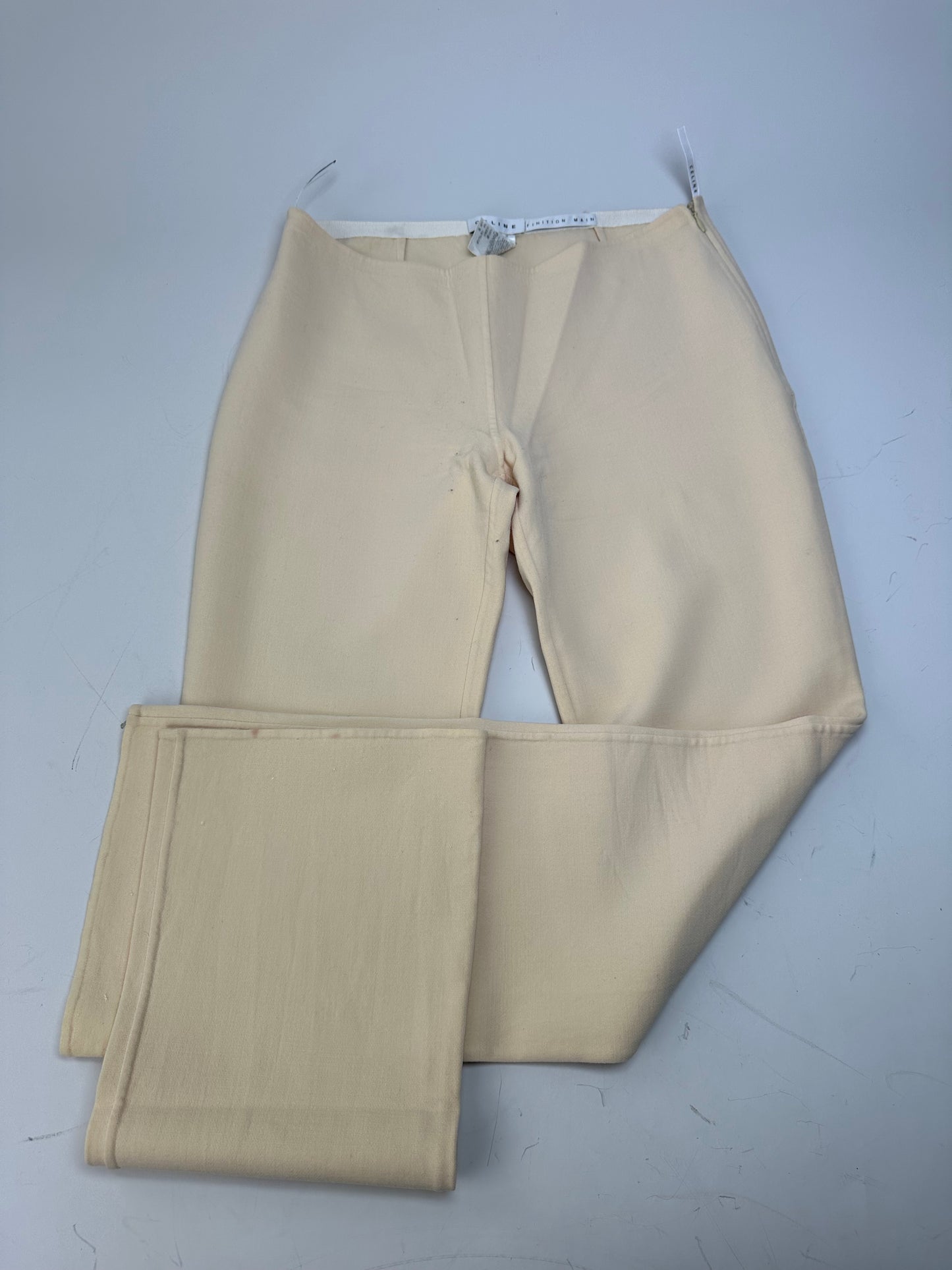 Vintage Celine Wool Blend Trousers Light Beige XS