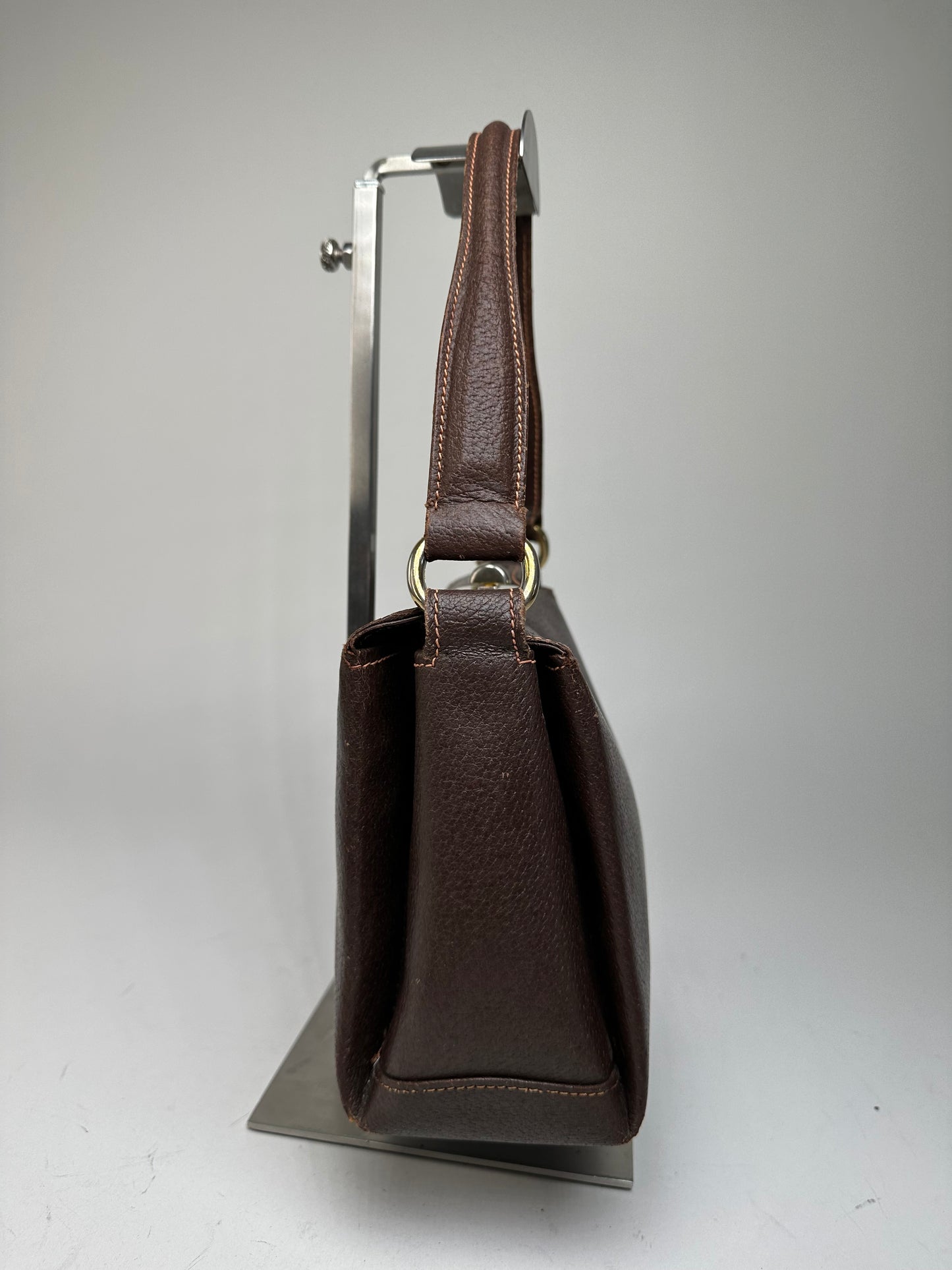 Vintage Gucci Top-Handle Bag Brown Leather