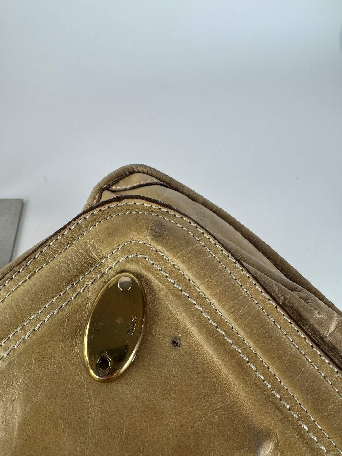 Vintage Chloe Leather Handbag Beige