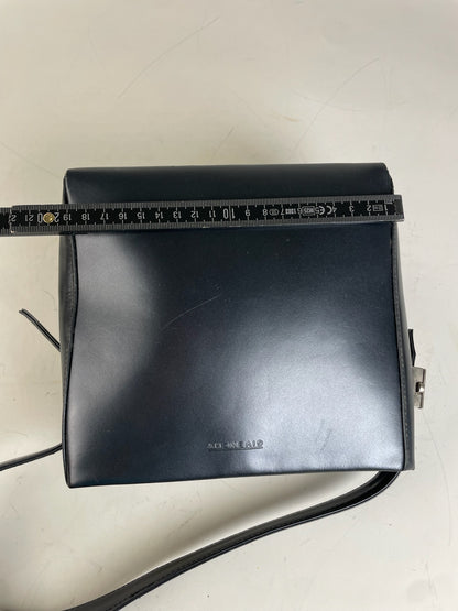Vintage Givenchy Structured Leather Handbag Navy Silver