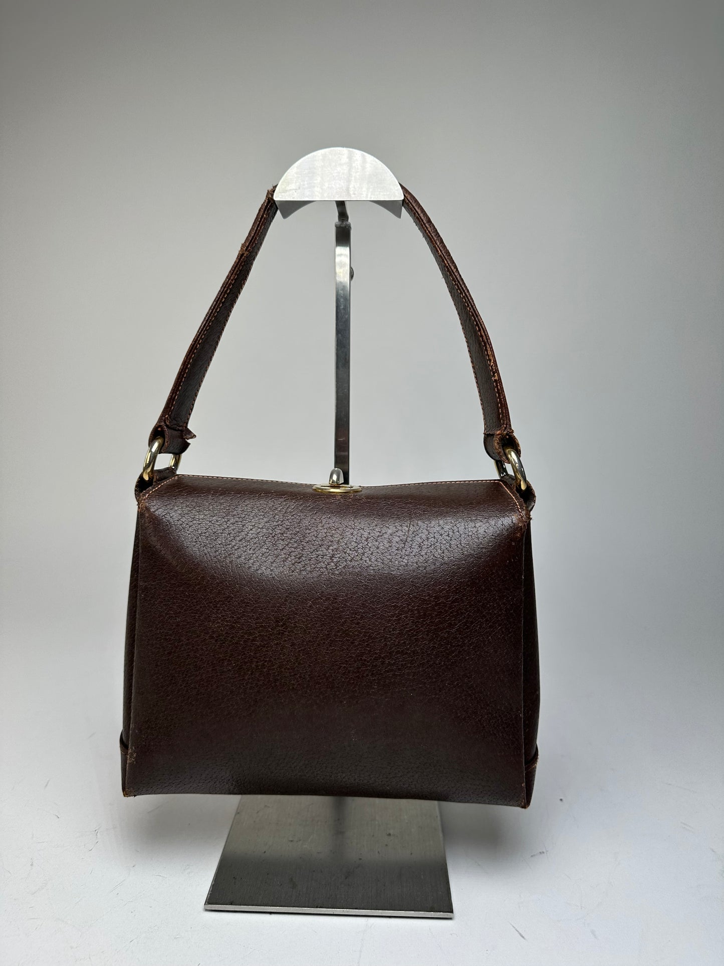 Vintage Gucci Top-Handle Bag Brown Leather