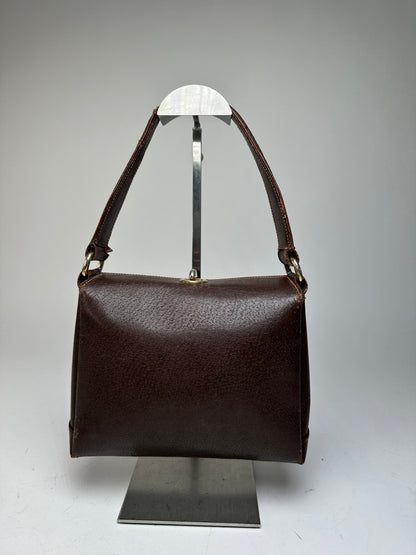 Vintage Gucci Top-Handle Bag Brown Leather