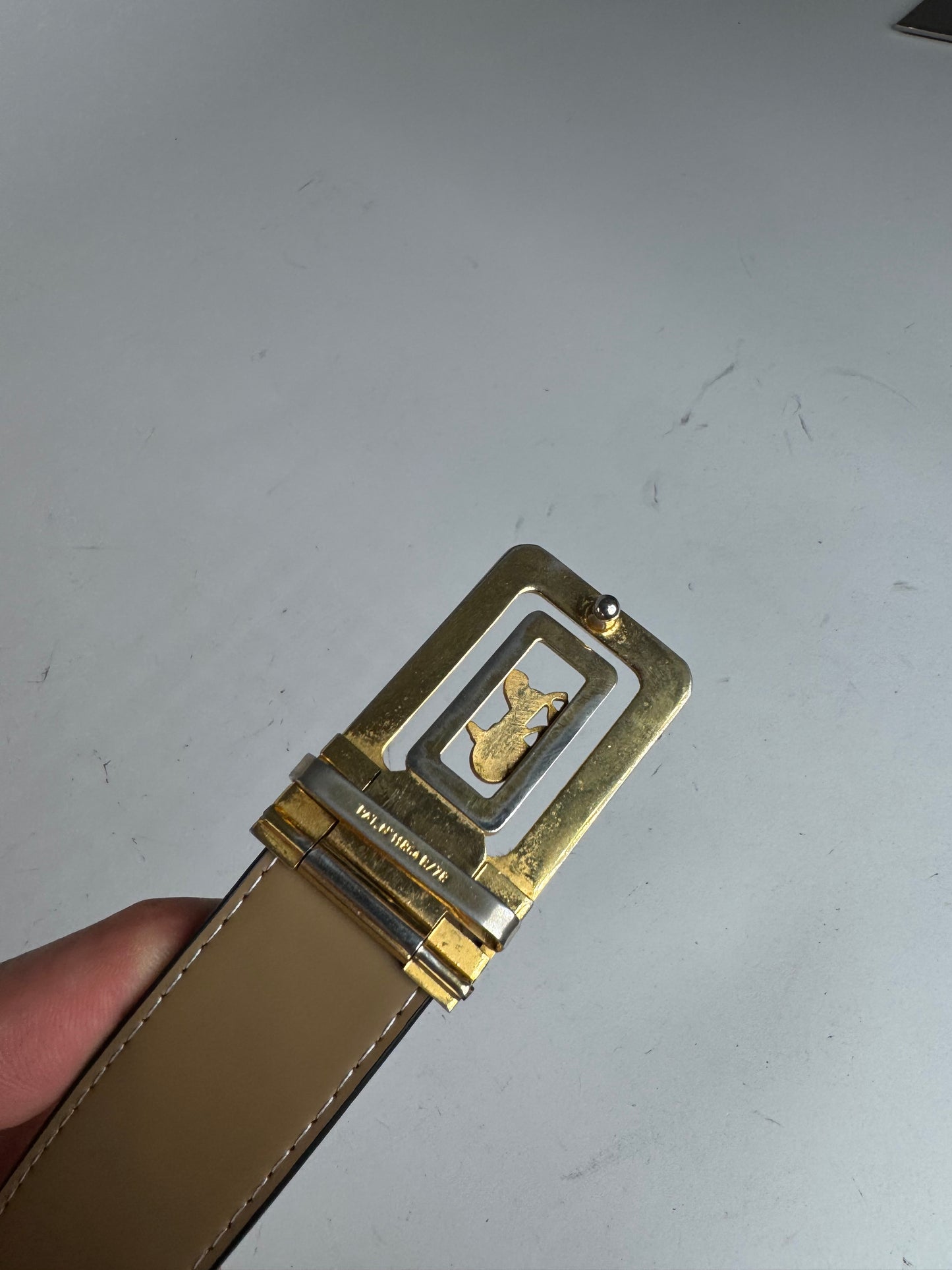 Vintage Celine Paris Leather Belt Black