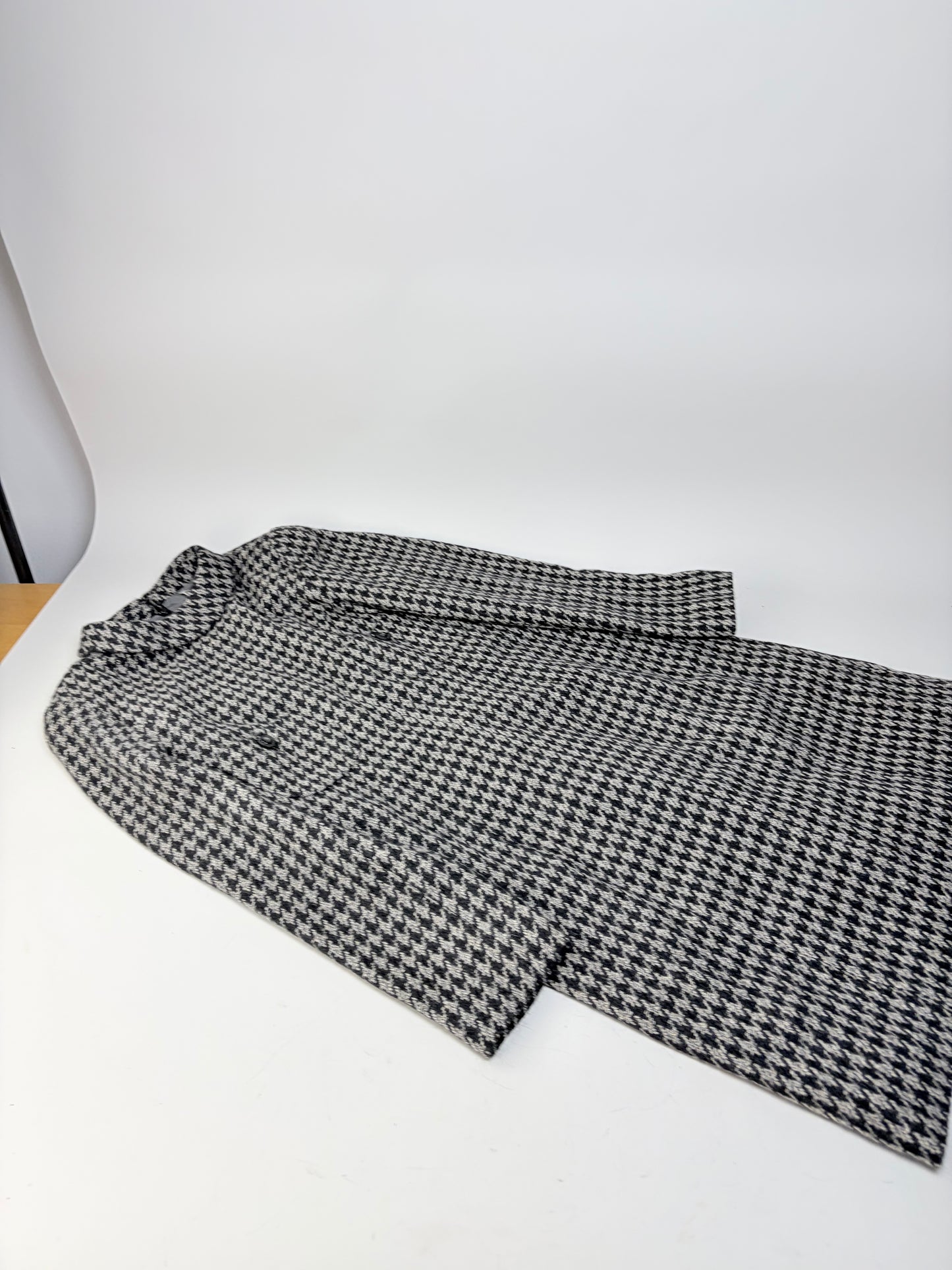 Vintage Chloe Houndstooth Wool Blend Dress Black White
