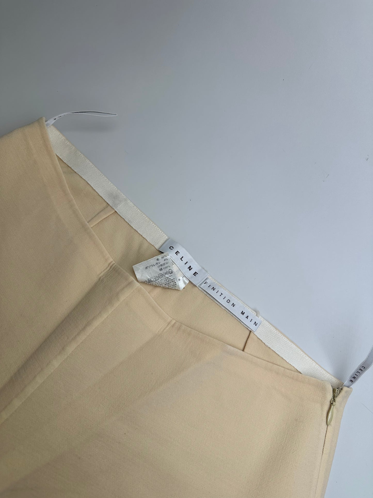 Vintage Celine Wool Blend Trousers Light Beige XS