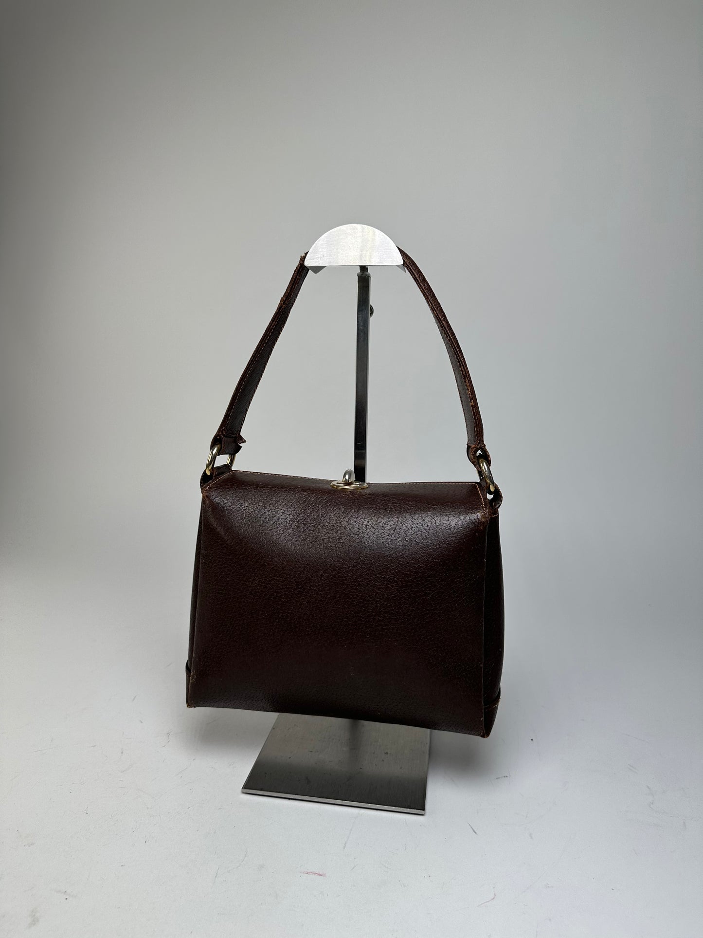 Vintage Gucci Top-Handle Bag Brown Leather