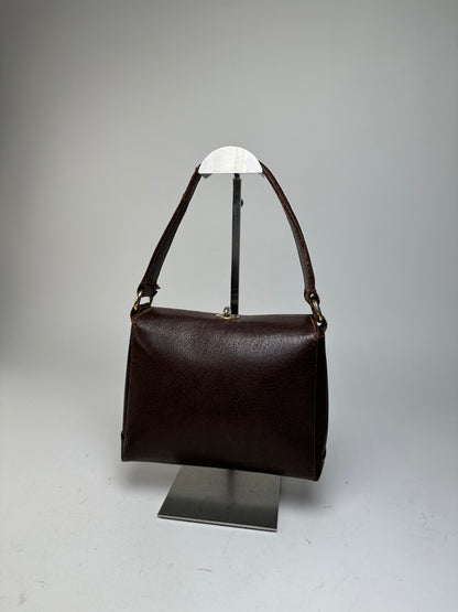 Vintage Gucci Top-Handle Bag Brown Leather