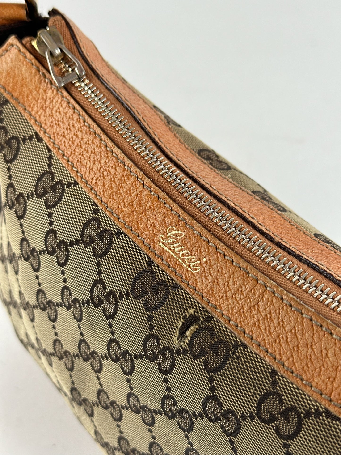 Vintage Gucci Monogram Bag beige orange