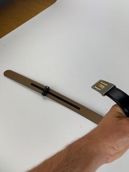 Vintage Celine Paris Leather Belt Black