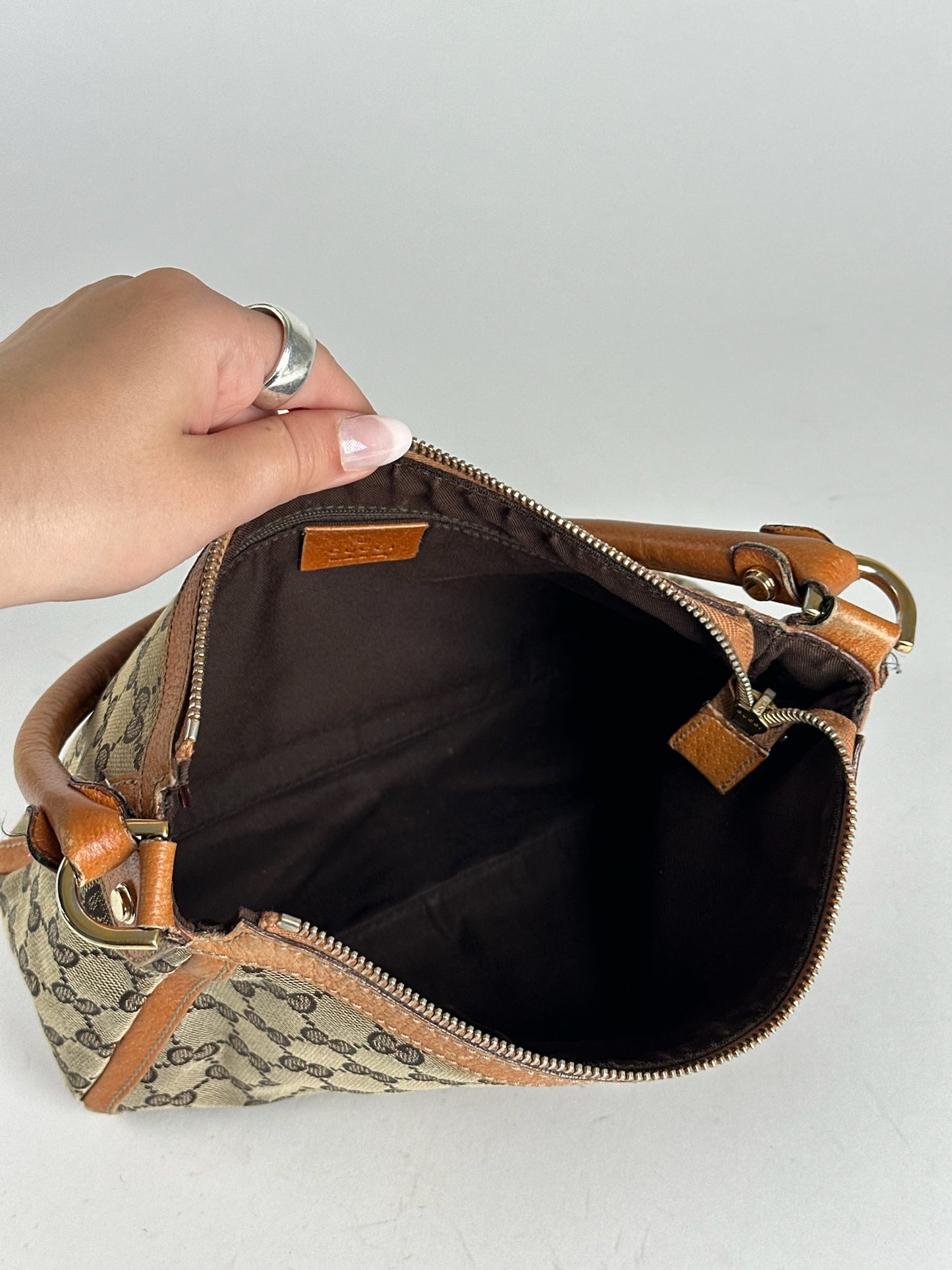Vintage Gucci Monogram Bag beige orange
