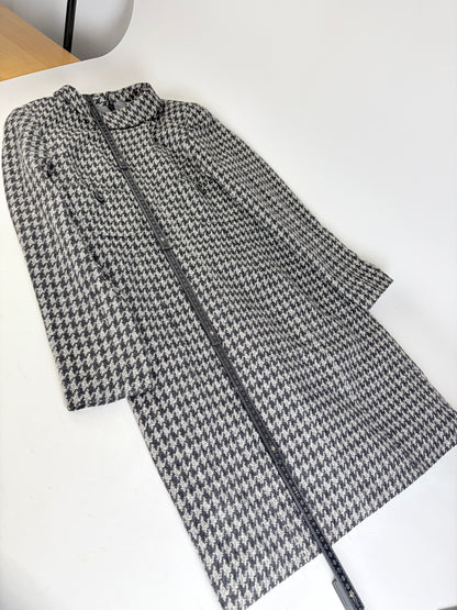 Vintage Chloe Houndstooth Wool Blend Dress Black White
