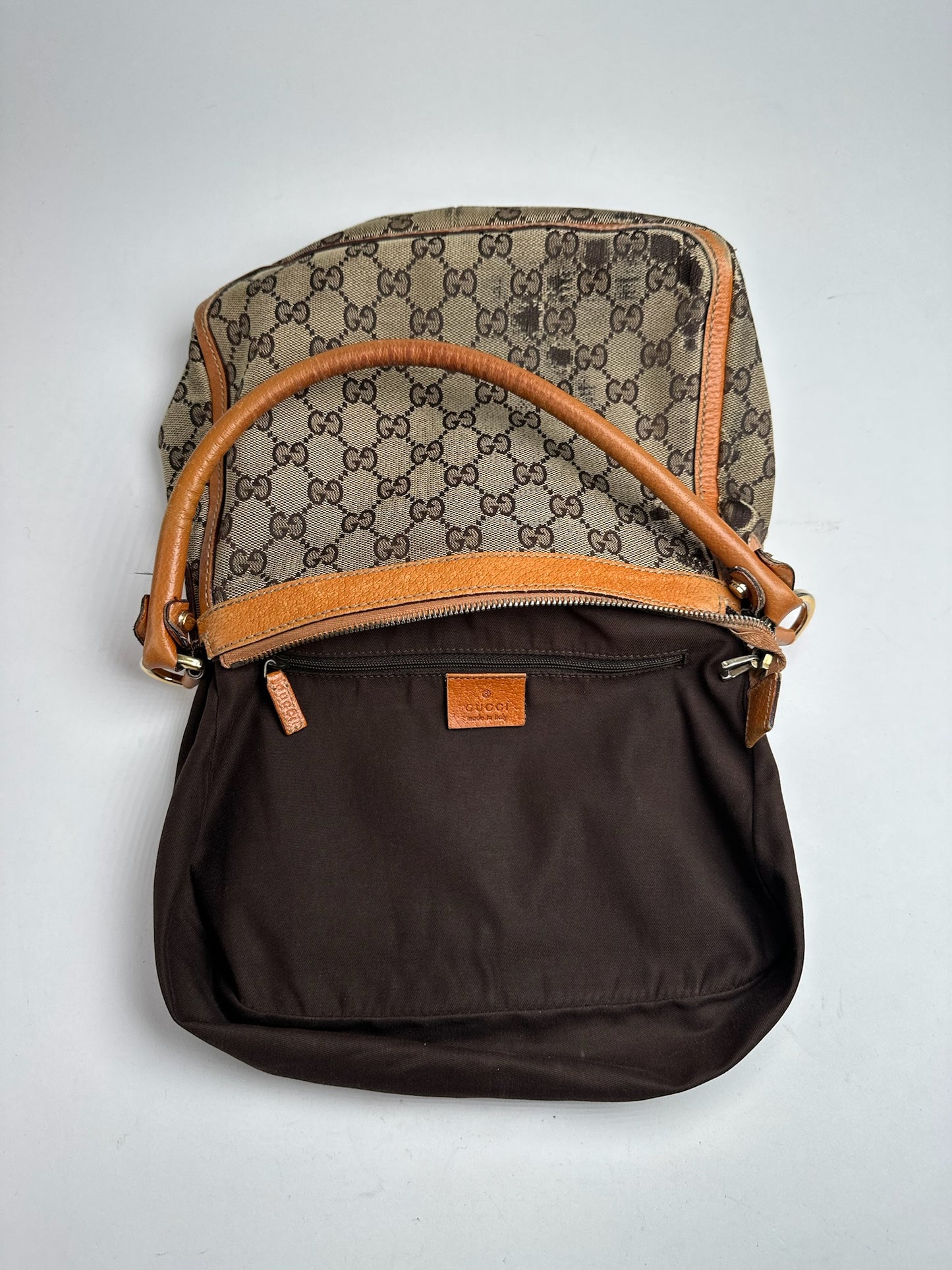 Vintage Gucci Monogram Bag beige orange