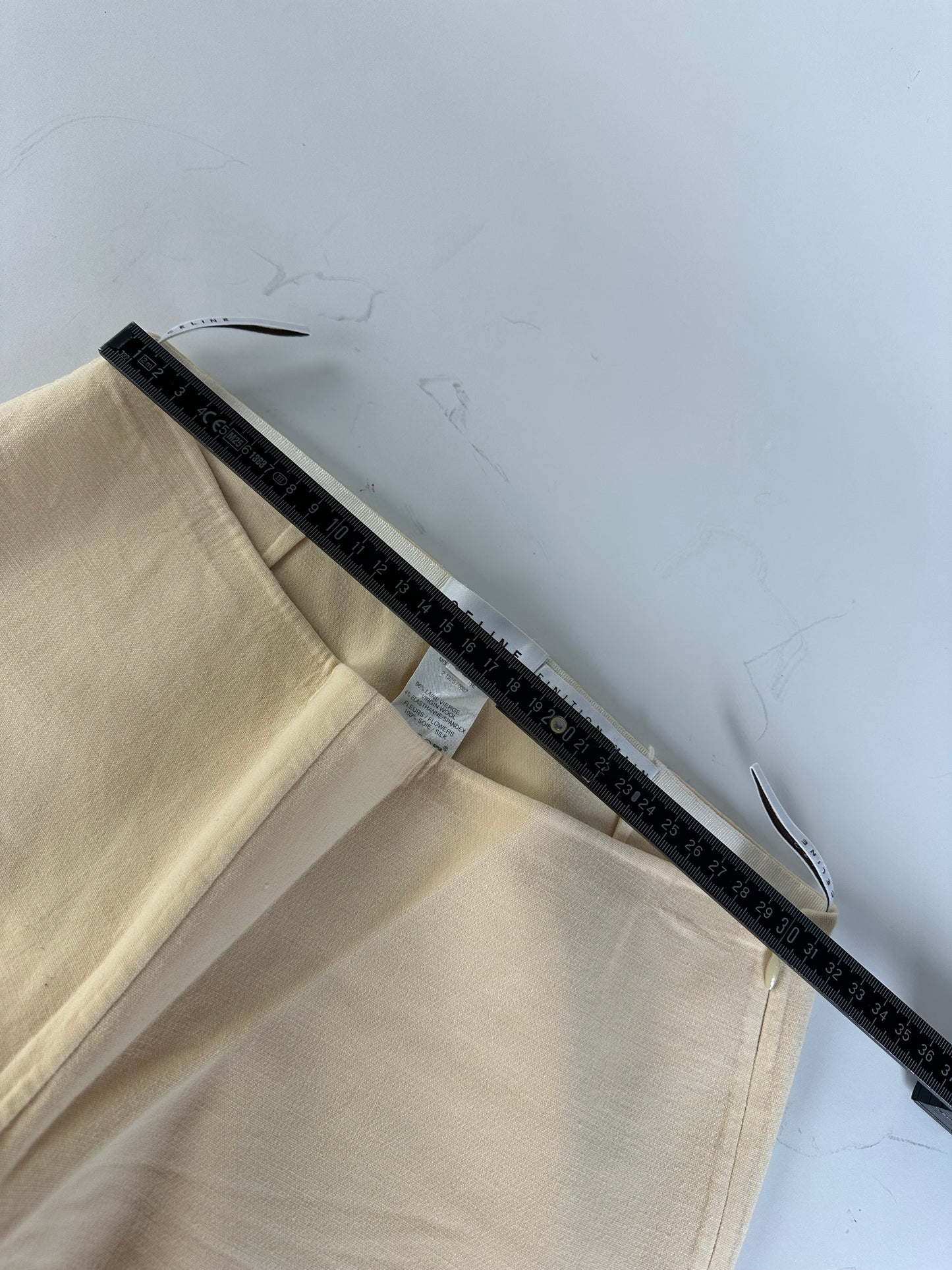 Vintage Celine Wool Blend Trousers Light Beige XS