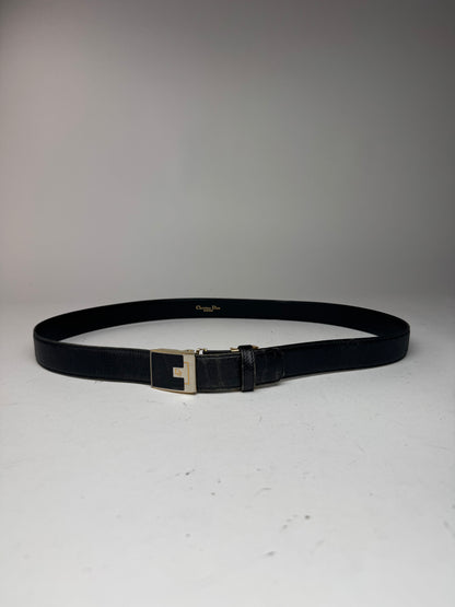 Vintage Dior Leather Belt Black