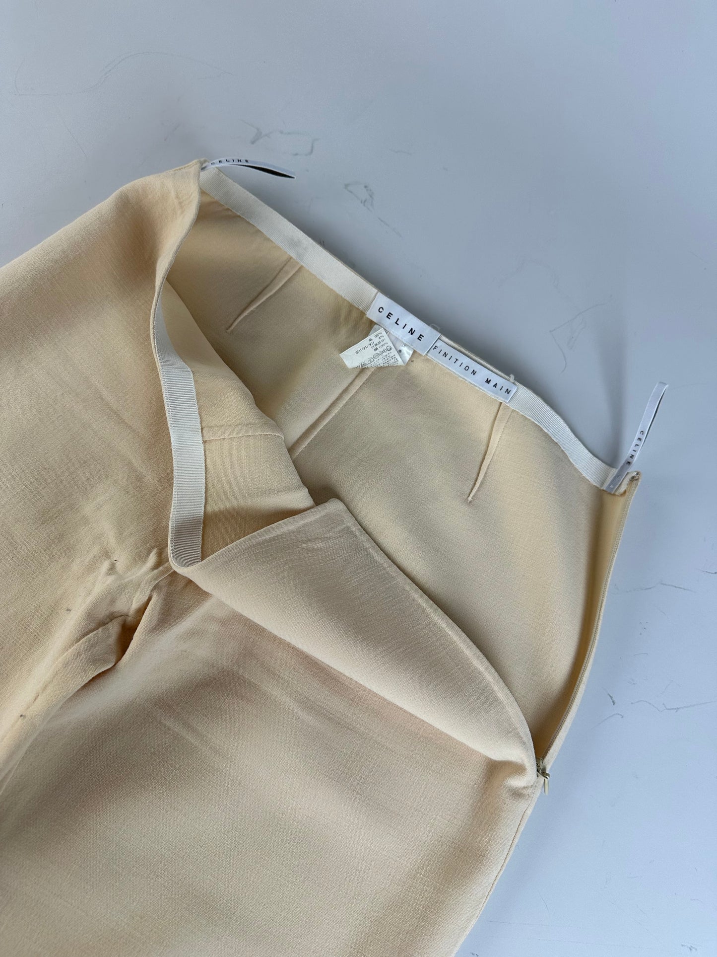 Vintage Celine Wool Blend Trousers Light Beige XS