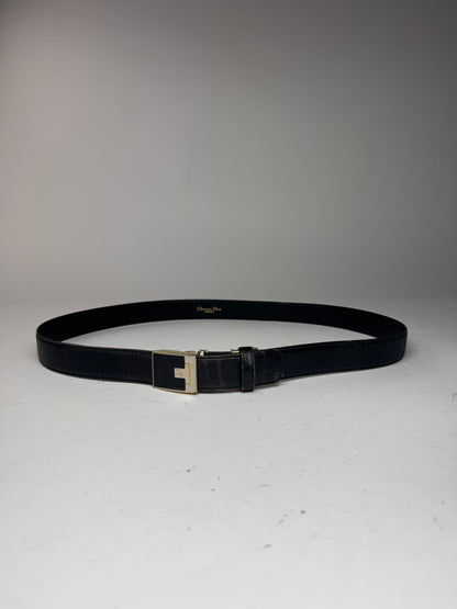 Vintage Dior Leather Belt Black