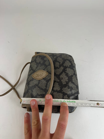 Sac vintage en cuir Yves Saint Laurent gris noir