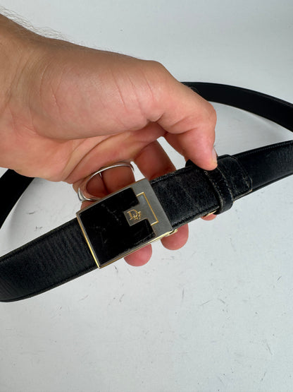 Vintage Dior Leather Belt Black