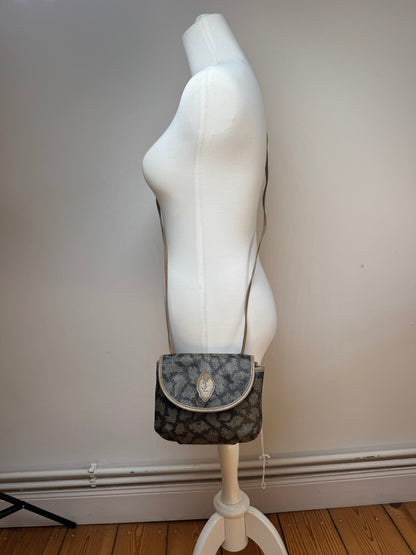 Sac vintage en cuir Yves Saint Laurent gris noir