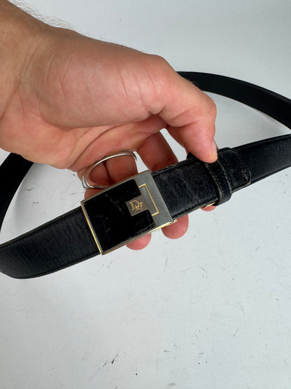 Vintage Dior Leather Belt Black