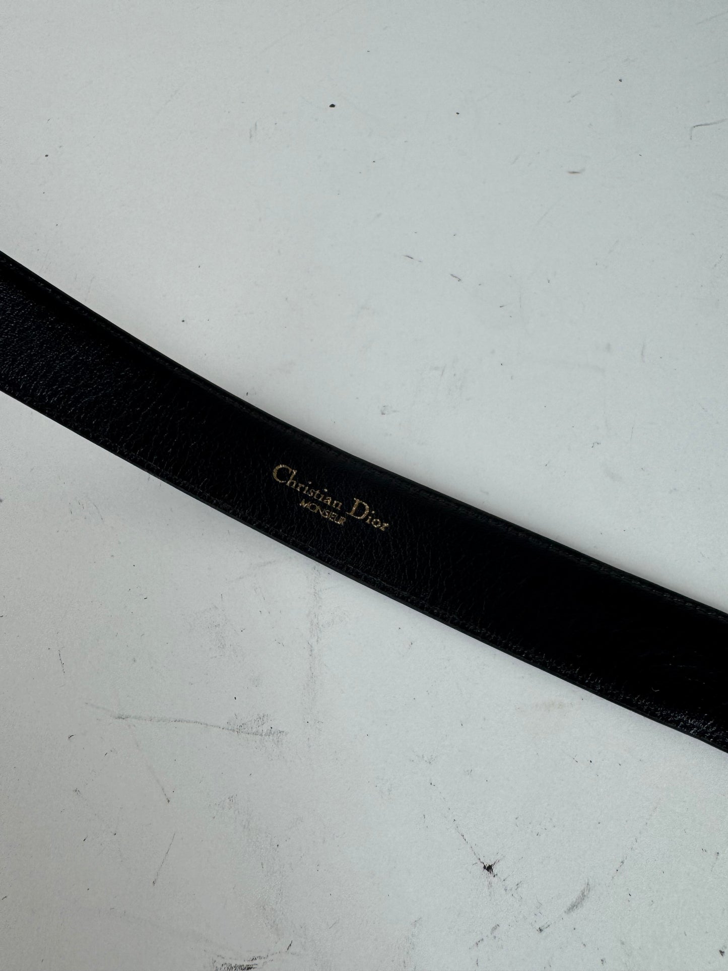 Vintage Dior Leather Belt Black