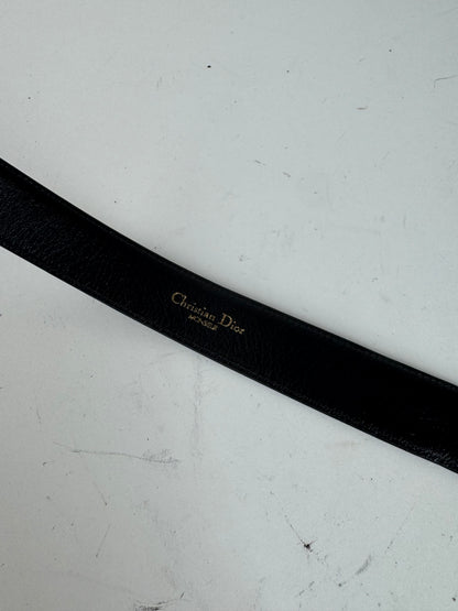 Vintage Dior Leather Belt Black