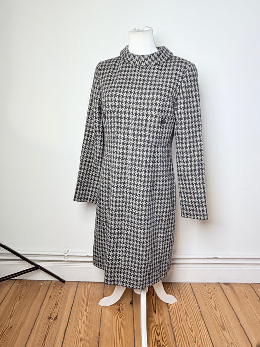 Vintage Chloe Houndstooth Wool Blend Dress Black White