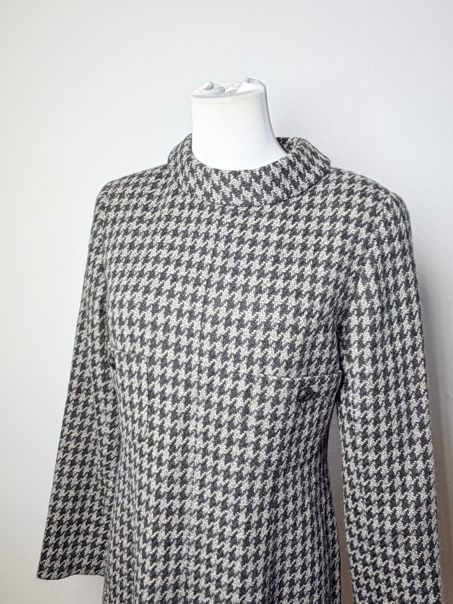 Vintage Chloe Houndstooth Wool Blend Dress Black White