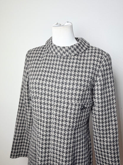 Vintage Chloe Houndstooth Wool Blend Dress Black White