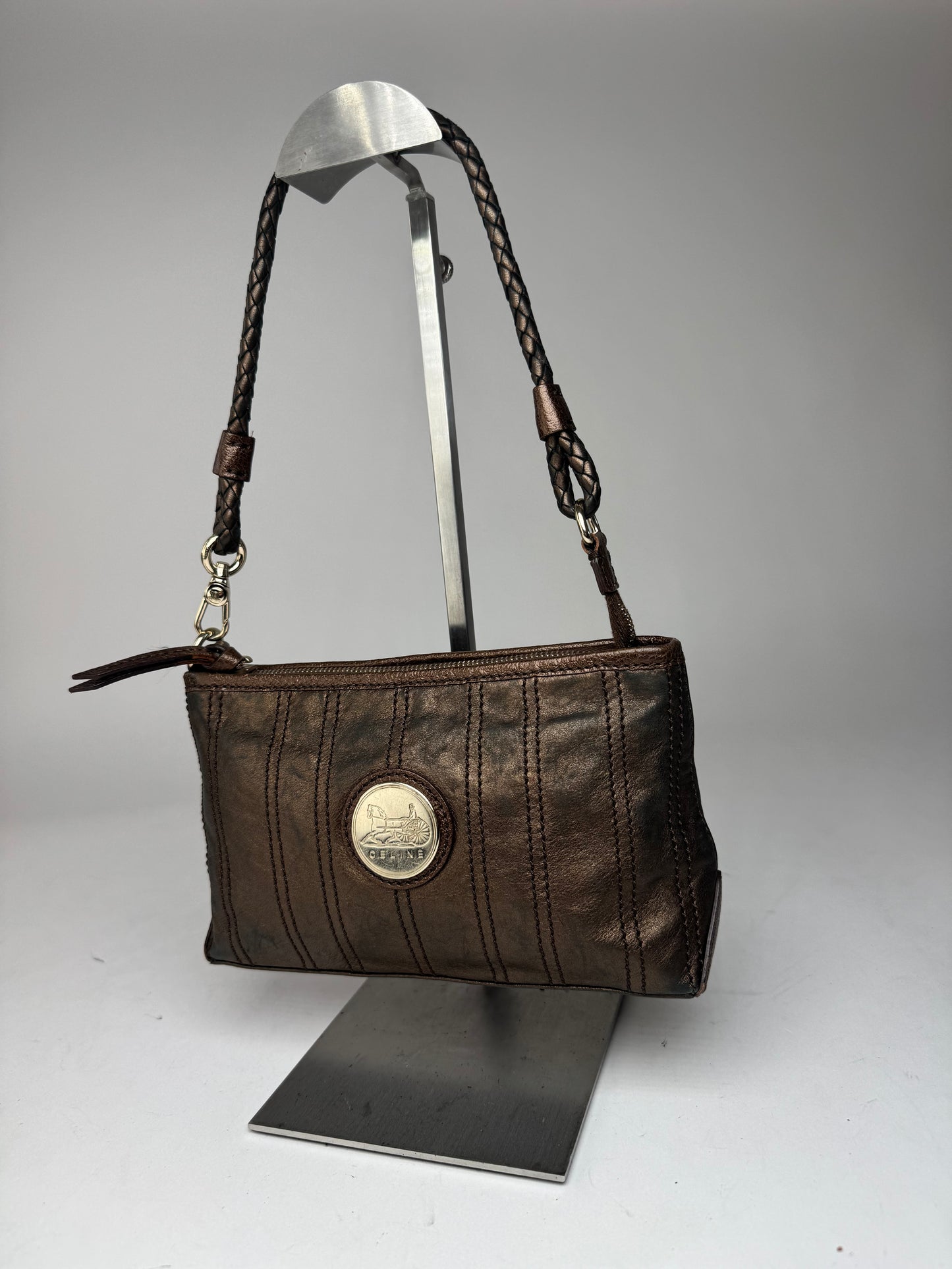 Sac en cuir vintage Céline bronze