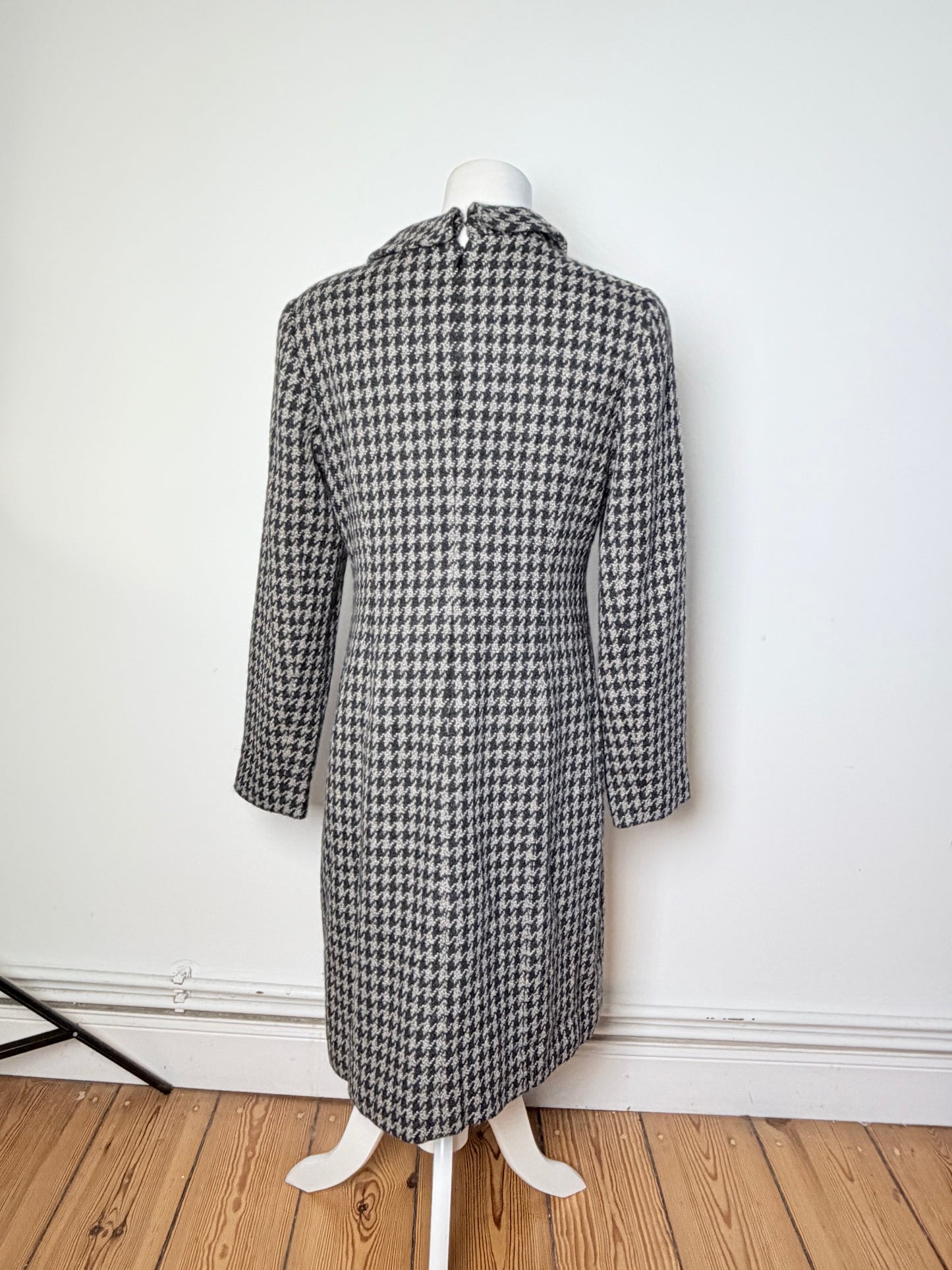 Vintage Chloe Houndstooth Wool Blend Dress Black White