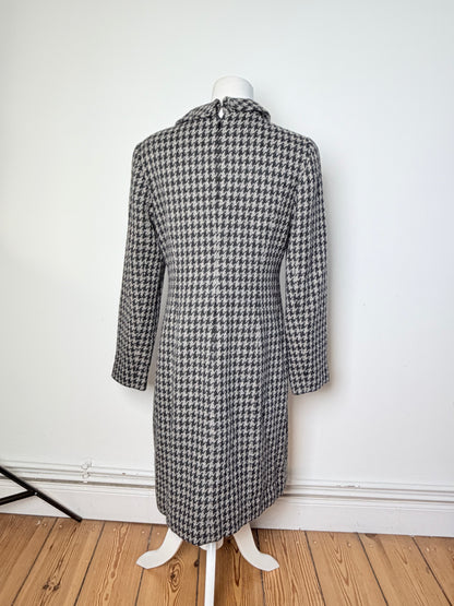 Vintage Chloe Houndstooth Wool Blend Dress Black White