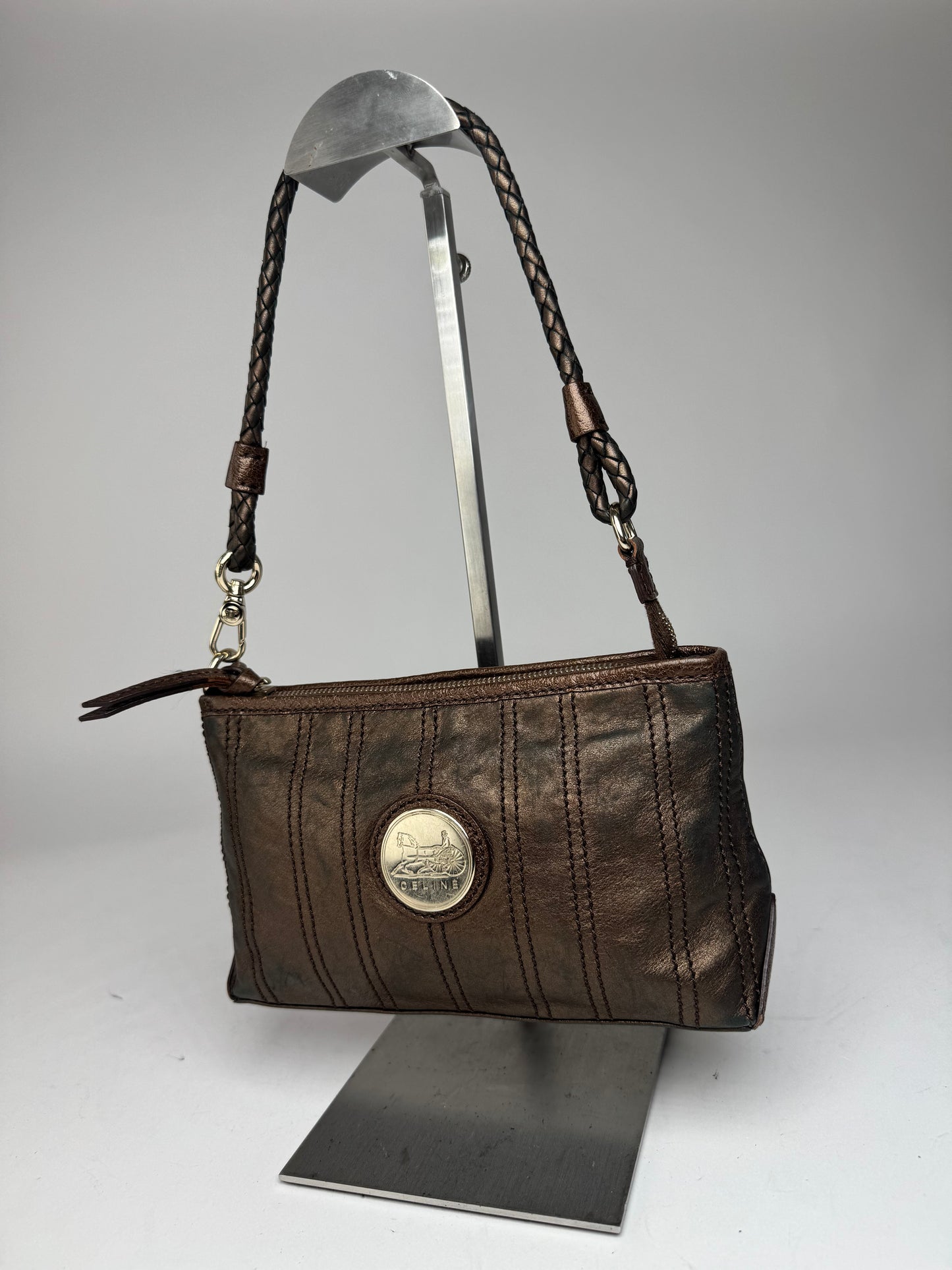 Sac en cuir vintage Céline bronze